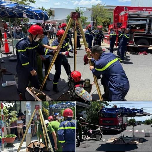 2 công nhân nạo vét cống t:ử vo:ng dưới cống sâu 8m tại Đà Nẵng